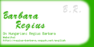 barbara regius business card